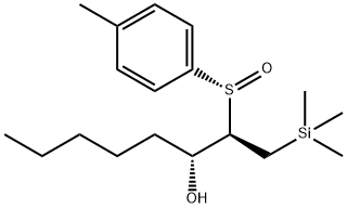 (2R,3R)-2-(p-Tolylsulfinyl)-1-(trimethylsilyl)octan-3-ol Structure