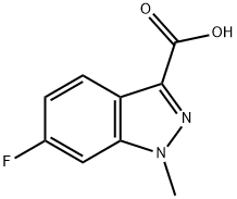 1H-吲唑-3-羧酸,6-氟-1-甲基-, 1554371-96-8, 结构式