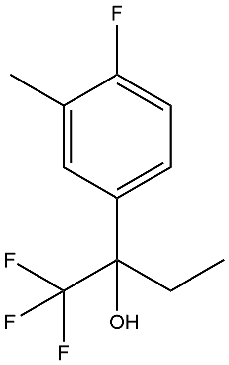α-Ethyl-4-fluoro-3-methyl-α-(trifluoromethyl)benzenemethanol 化学構造式