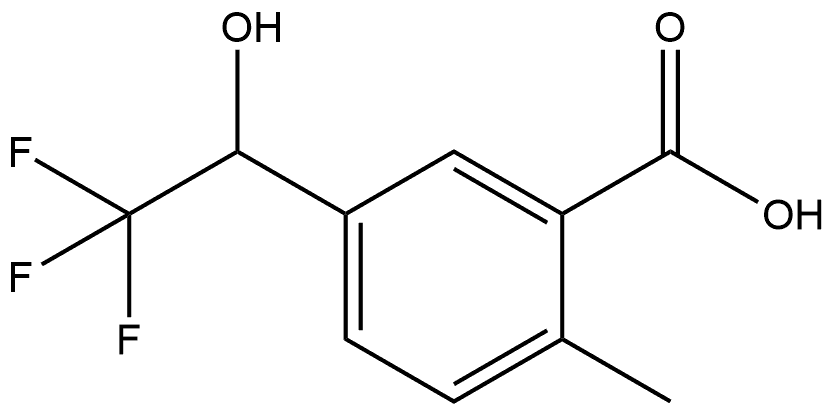 2-甲基-5-(2,2,2-三氟-1-羟乙基)苯甲酸,1555716-27-2,结构式