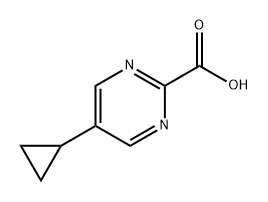 2-Pyrimidinecarboxylic acid, 5-cyclopropyl- 化学構造式