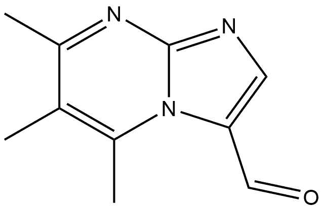 5,6,7-trimethylimidazo[1,2-a]pyrimidine-3-carbaldehyde 化学構造式