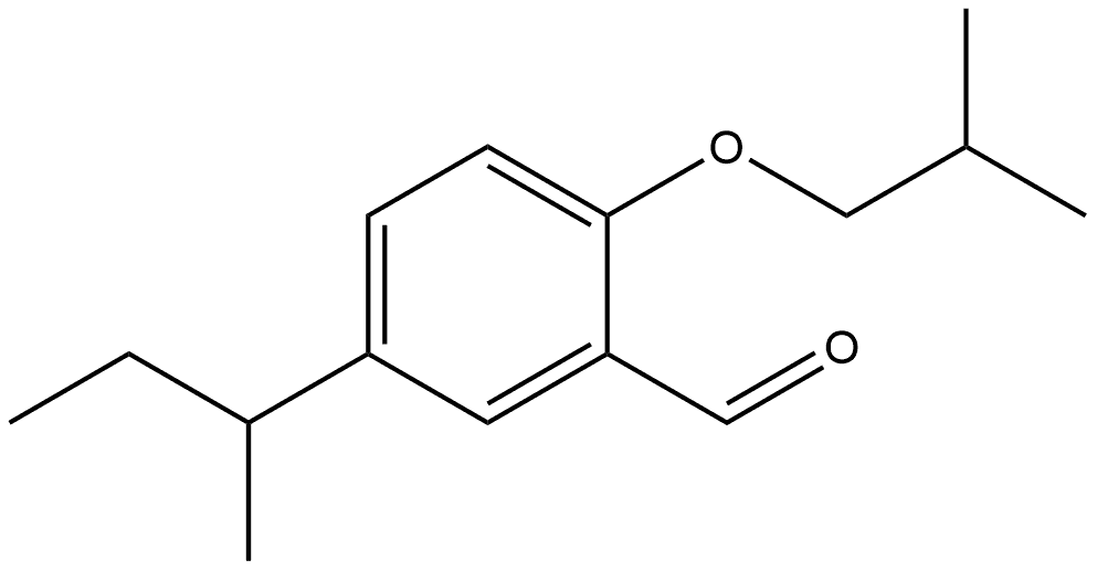 2-(2-Methylpropoxy)-5-(1-methylpropyl)benzaldehyde 化学構造式