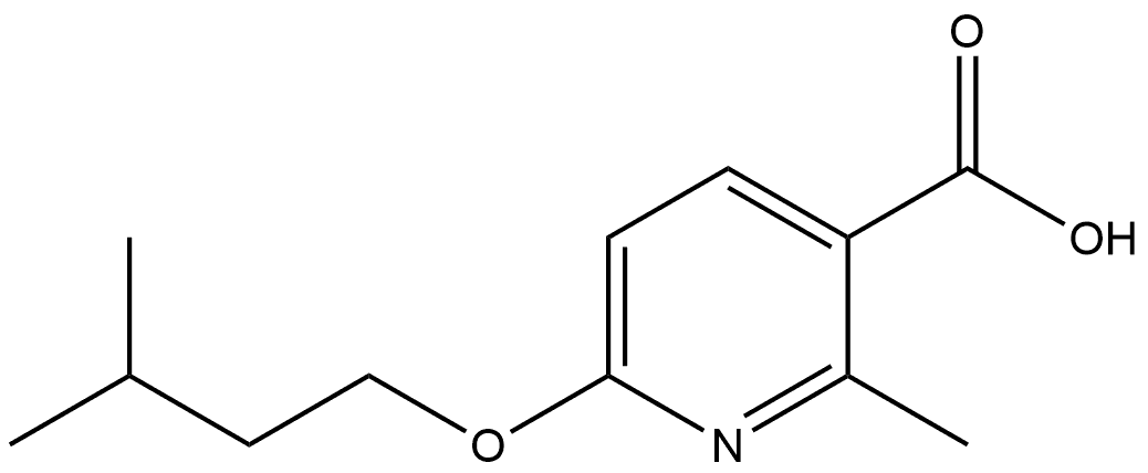 2-Methyl-6-(3-methylbutoxy)-3-pyridinecarboxylic acid,1555977-01-9,结构式