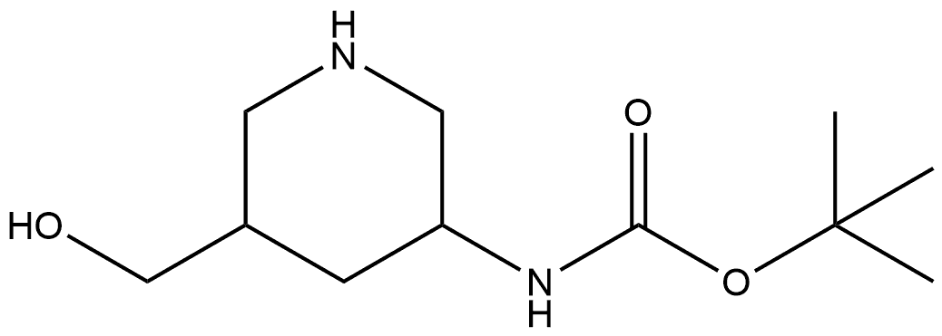 5-(羟甲基)哌啶-3-基)氨基甲酸叔丁酯 结构式