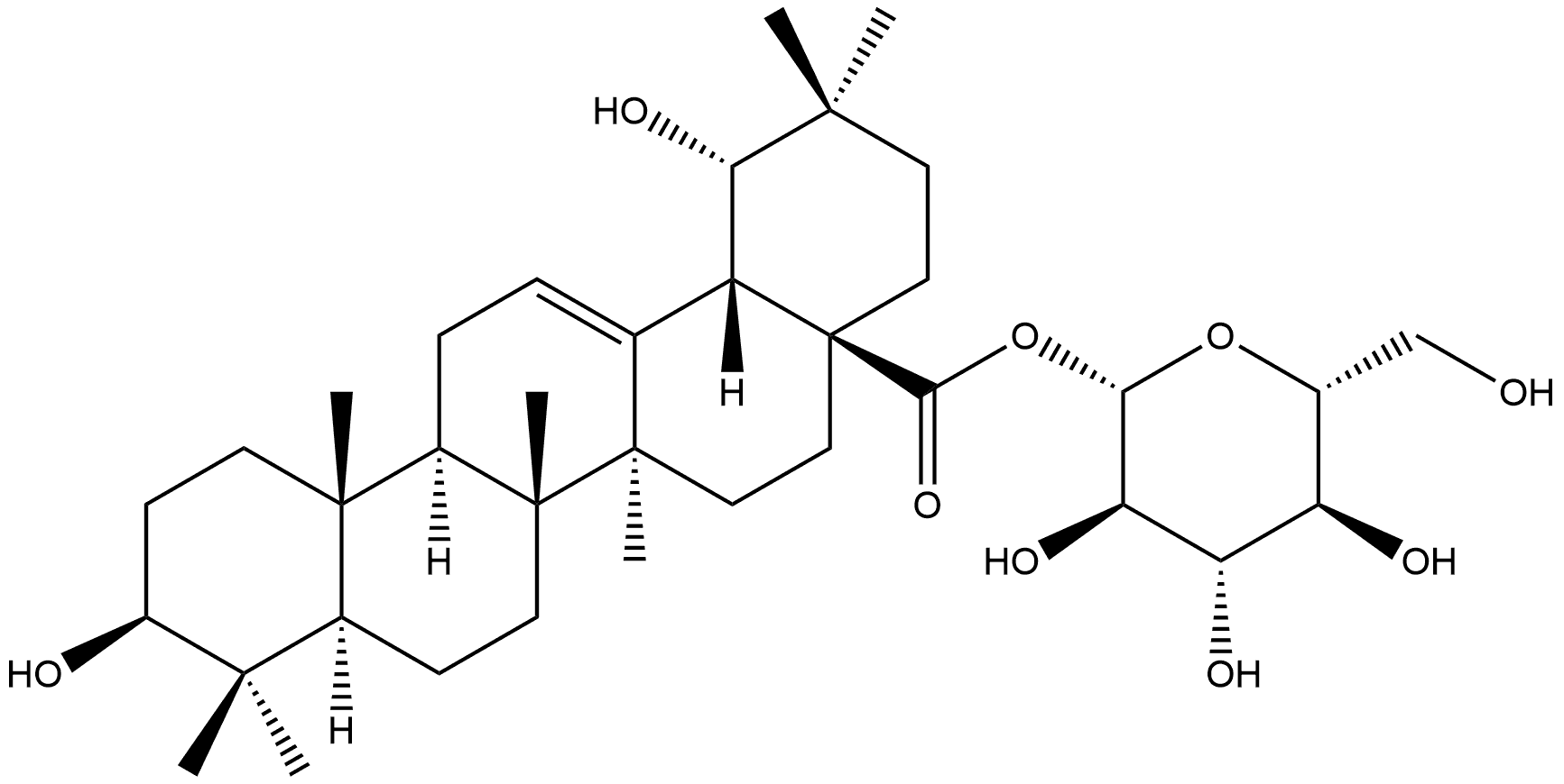 Siaresinolic acid 28-O-β-D- glucopyranosyl ester 化学構造式