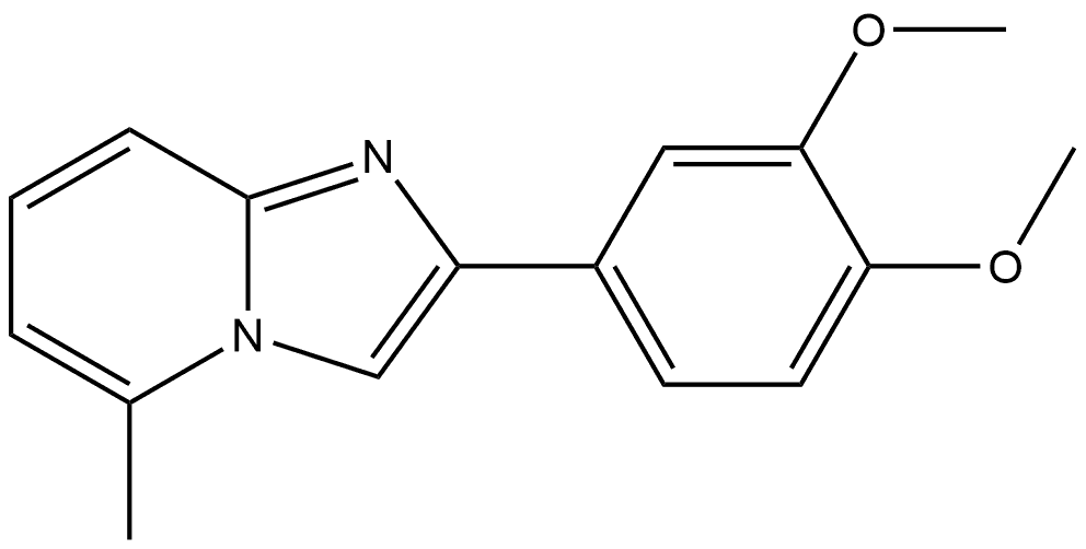 2-(3,4-二甲氧基苯基)-5-甲基咪唑并[1,2-A]吡啶, 1556755-21-5, 结构式