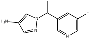 1-[1-(5-氟-3-吡啶基)乙基]-1H-吡唑-4-胺 结构式