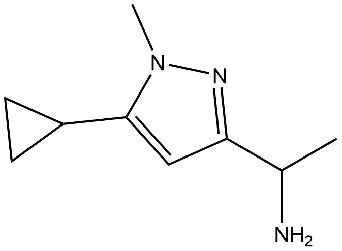 1-(5-cyclopropyl-1-methyl-1H-pyrazol-3-yl)ethanamine Struktur