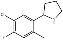 2-(5-chloro-4-fluoro-2-methylphenyl)pyrrolidine 化学構造式