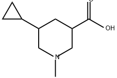 3-Piperidinecarboxylic acid, 5-cyclopropyl-1-methyl-,1558159-19-5,结构式