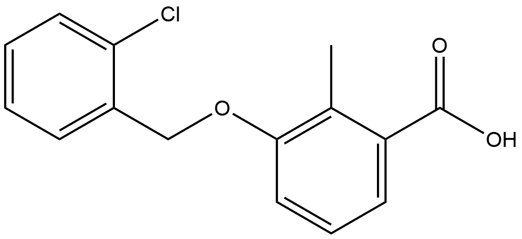 3-[(2-Chlorophenyl)methoxy]-2-methylbenzoic acid,1558500-99-4,结构式