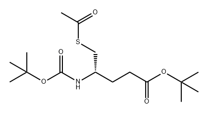 Pentanoic acid, 5-(acetylthio)-4-[[(1,1-dimethylethoxy)carbonyl]amino]-, 1,1-dimethylethyl ester, (4S)- Struktur