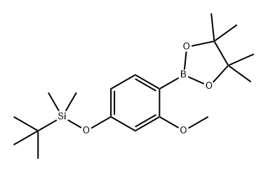 1,3,2-Dioxaborolane, 2-[4-[[(1,1-dimethylethyl)dimethylsilyl]oxy]-2-methoxyphenyl]-4,4,5,5-tetramethyl- 化学構造式