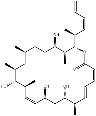 Oxacyclodocosa-3,5,11-trien-2-one, 8,10,14,20-tetrahydroxy-7,13,15,17,21-pentamethyl-22-[(1S,2Z)-1-methyl-2,4-pentadien-1-yl]-, (3Z,5E,7R,8S,10S,11Z,13S,14R,15S,17S,20R,21S,22S)- Structure