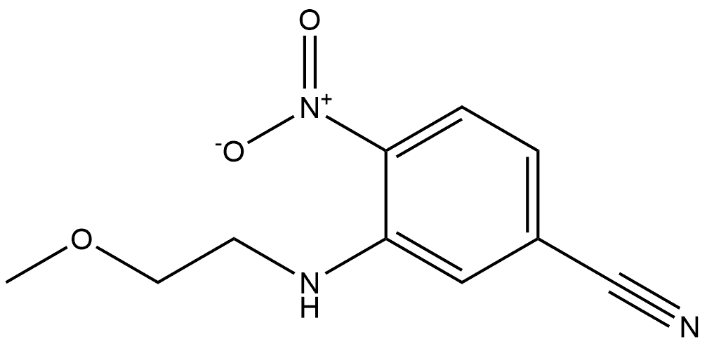 3-(2-甲氧基乙基)氨基)-4-硝基苯甲腈, 1564558-23-1, 结构式