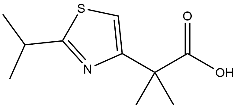 α,α-Dimethyl-2-(1-methylethyl)-4-thiazoleacetic acid Struktur