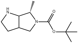 1,1-Dimethylethyl (6S)-hexahydro-6-methylpyrrolo[3,4-b]pyrrole-5(1H)-carboxylate 化学構造式