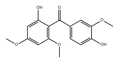 (4-hydroxy-3-methoxyphenyl)(2-hydroxy-4,6-dimethoxyphenyl)methanone 结构式