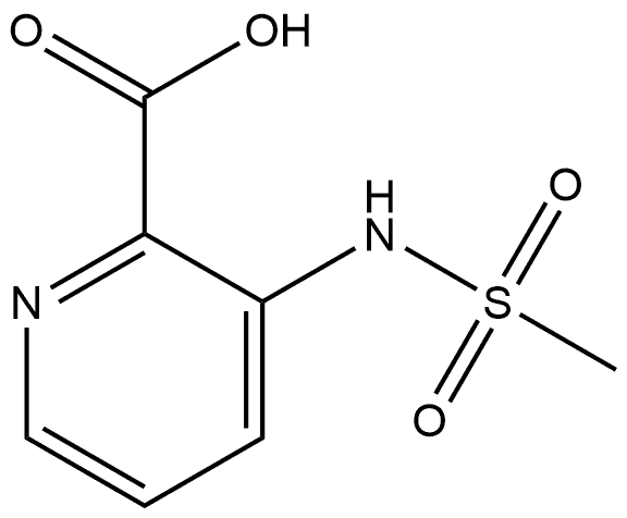 3-[(Methylsulfonyl)amino]-2-pyridinecarboxylic acid 化学構造式