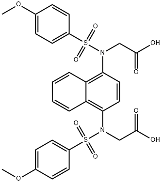 Glycine, N,N'-1,4-naphthalenediylbis[N-[(4-methoxyphenyl)sulfonyl]- 化学構造式