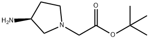 1-Pyrrolidineacetic acid, 3-amino-, 1,1-dimethylethyl ester, (3S)-,1568220-30-3,结构式