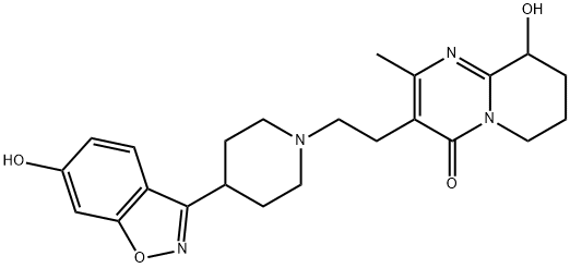4H-Pyrido[1,2-a]pyrimidin-4-one, 6,7,8,9-tetrahydro-9-hydroxy-3-[2-[4-(6-hydroxy-1,2-benzisoxazol-3-yl)-1-piperidinyl]ethyl]-2-methyl- Structure