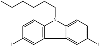 9-hexyl-3,6-diiodocarbazole Structure