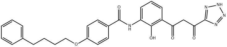 Benzamide, N-[3-[1,3-dioxo-3-(2H-tetrazol-5-yl)propyl]-2-hydroxyphenyl]-4-(4-phenylbutoxy)-,157101-44-5,结构式