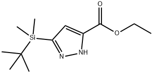 1H-Pyrazole-5-carboxylic acid, 3-[(1,1-dimethylethyl)dimethylsilyl]-, ethyl ester Struktur