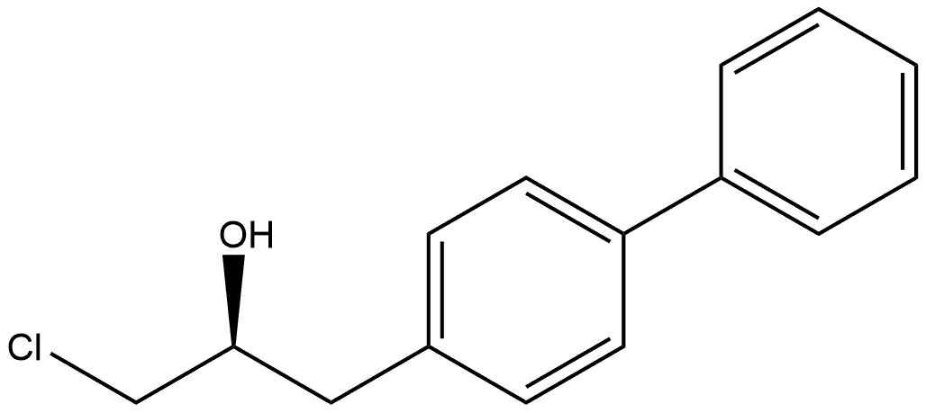 [1,1'-Biphenyl]-4-ethanol, α-(chloromethyl)-, (αS)- 化学構造式