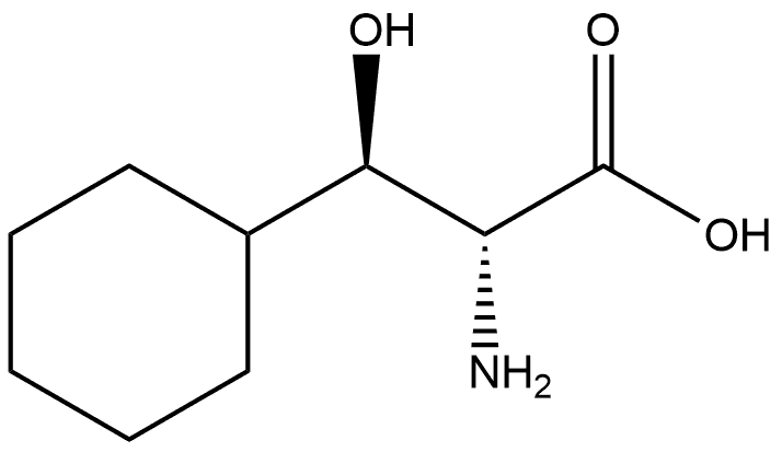 Cyclohexanepropanoic acid, α-amino-β-hydroxy-, (αR,βR)- 化学構造式