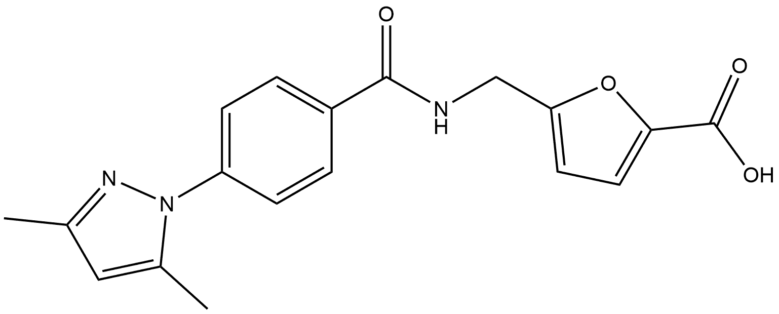 5-[[[4-(3,5-dimethylpyrazol-1-yl)benzoyl]amino]methyl]furan-2-carboxylic acid|