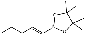 (E)-4,4,5,5-四甲基-2-(3-甲基戊-1-烯-1-基)-1,3,2-二氧硼杂环戊烷 结构式