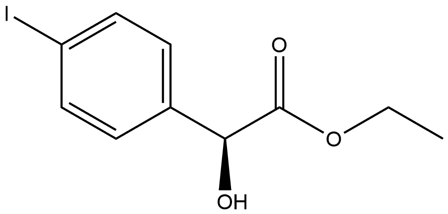 Ethyl (S)-2-hydroxy-2-(4-iodophenyl)acetate 化学構造式