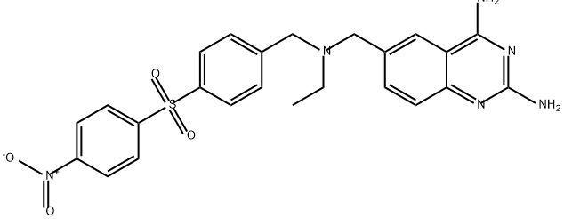 2,4-Quinazolinediamine, 6-[[ethyl[[4-[(4-nitrophenyl)sulfonyl]phenyl]methyl]amino]methyl]- Structure