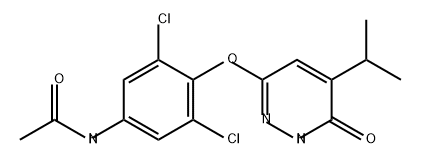 Acetamide, N-[3,5-dichloro-4-[[1,6-dihydro-5-(1-methylethyl)-6-oxo-3-pyridazinyl]oxy]phenyl]- Struktur