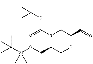 4-Morpholinecarboxylic acid, 5-[[[(1,1-dimethylethyl)dimethylsilyl]oxy]methyl]-2-formyl-, 1,1-dimethylethyl ester, (2S,5S)-|