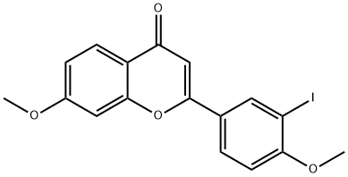 3′-ヨード-4′,7-ジメトキシフラボン 化学構造式