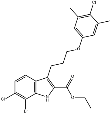 1585224-82-3 1H-Indole-2-carboxylic acid, 7-bromo-6-chloro-3-[3-(4-chloro-3,5-dimethylphenoxy)propyl]-, ethyl ester