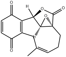 2H-11,1a-(Epoxymethano)benzo[4,5]cyclodec[1,2-b]oxirene-7,10,13-trione, 3,6,11,11a-tetrahydro-5-methyl-, (1aR,4Z,11R,11aR)- 化学構造式