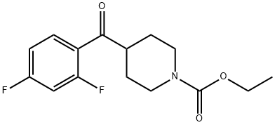 1-Piperidinecarboxylic acid, 4-(2,4-difluorobenzoyl)-, ethyl ester Struktur