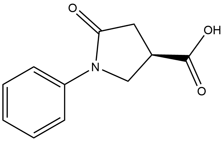 3-Pyrrolidinecarboxylic acid, 5-oxo-1-phenyl-, (R)- Structure