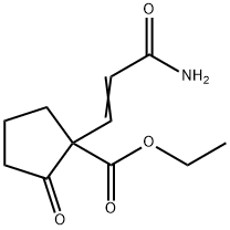 Cyclopentanecarboxylic acid, 1-(3-amino-3-oxo-1-propen-1-yl)-2-oxo-, ethyl ester Structure