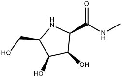 (2R,3R,4S,5R)-3,4-Dihydroxy-5-(hydroxymethyl)-N-methyl-2-pyrrolidine carboxamide 化学構造式