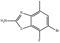 2-Benzothiazolamine, 6-bromo-7-fluoro-4-methyl- 结构式