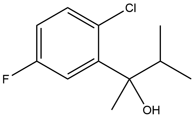 2-Chloro-5-fluoro-α-methyl-α-(1-methylethyl)benzenemethanol,1593364-12-5,结构式