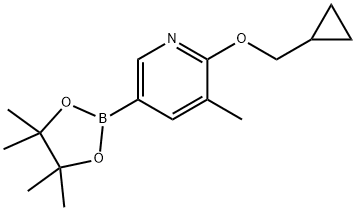 2-(Cyclopropylmethoxy)-3-methyl-5-(4,4,5,5-tetramethyl-1,3,2-dioxaborolan-2-yl)pyridine Structure