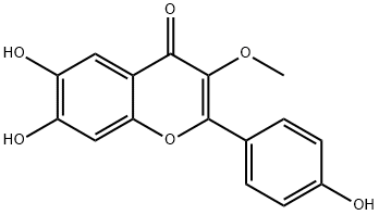 6,7-Dihydroxy-2-(4-hydroxyphenyl)-3-methoxy-4H-chromen-4-one Struktur