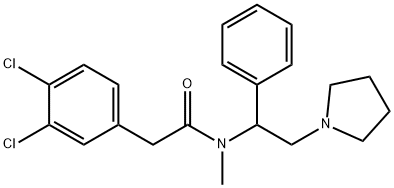 3,4-Dichloro-N-methyl-N-[1-(phenyl)-2-(1-pyrrolidinyl)ethyl]benzeneacetamide 结构式